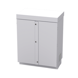 gabinete de lámina galvanizada para baterías (hasta 12 baterías pl110d12) y equipo de comunicación.