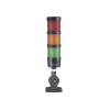 torre led indicadora de estado de 3 niveles color rojo, Ámbar y verde, con buzzer integrado a 85 db, a 110 240 vca con montaje incluido de 60 mm de diámetro