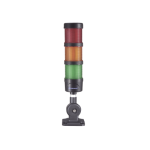torre led indicadora de estado de 3 niveles color rojo, Ámbar y verde, con buzzer integrado a 85 db, a 110 240 vca con montaje incluido de 60 mm de diámetro