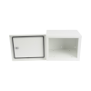 gabinete para instalación de 2 baterías pl4012, fabricado en lámina galvanizada, opción para montar en poste (no incluido)