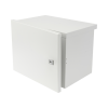 gabinete para instalación de 2 baterías pl4012, fabricado en lámina galvanizada, opción para montar en poste (no incluido)