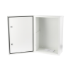 gabinete para instalación de 2 baterías pl110d12, fabricado en lámina galvanizada, accesorios para piso o poste (no incluidos)