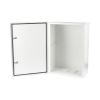 gabinete para instalación de 2 baterías pl110d12, fabricado en lámina galvanizada, accesorios para piso o poste (no incluidos)