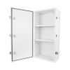 gabinete para instalación de 3 baterías pl110d12, fabricado en lámina galvanizada, accesorios para piso o poste (no incluidos)