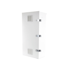 gabinete para instalación de 3 baterías pl110d12, fabricado en lámina galvanizada, accesorios para piso o poste (no incluidos)