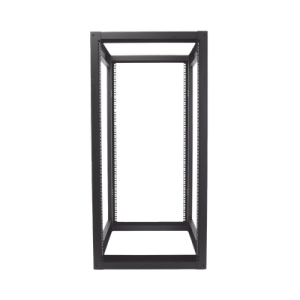 rack estándar 19" de 4 postes, acero, 24 unidades, profundidad ajustable.