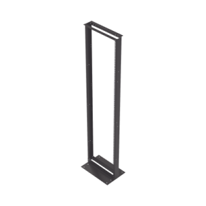 rack de 2 postes, estándar 19", 45 unidades, fabricado en acero, base "l" para anclar a piso.