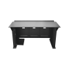 escritorio estación mobiliaria profesional de monitoreo y control / videovigilancia / acceso / alarmas / etc... / metal negro y madera tono oscuro