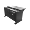 escritorio estación mobiliaria profesional de monitoreo y control / videovigilancia / acceso / alarmas / etc... / metal negro y madera tono oscuro
