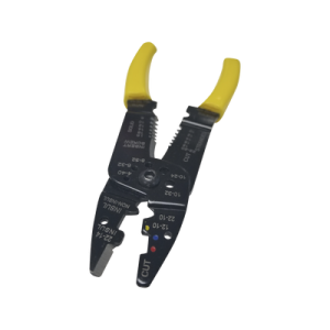 pinza cortacables / pelacables 10 a 22 awg con plegador de conectores.