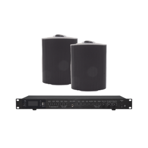 amplificador de audio con 2 bocinas ol 5bk | 2 x 60w | baja impedancia 4 8Ω | reproductor bluetooth, usb, sd | efectos integrados delay, echo, repeat