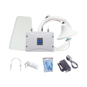 kit amplificador de señal celular 4g lte, 3g y voz. funciona con todos los operadores. soporta múltiples dispositivos y tecnologías. hasta 1000 metros cuadrados de cobertura