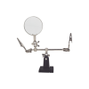 soporte con lupa y dos brazos con clip. ideal para trabajos de soldadura.