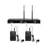 kit de microfonía inalámbrico | 2 micrófonos de lavalier | receptor uhf | pantalla lcd | 200 canales | gran cobertura