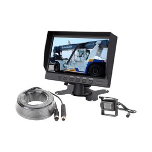 sistema profesional de cámara de reversa y monitor alámbrico para vehículos de trabajo y montacargas