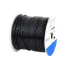 bobina de cable de 305 m (1000 ft) cat5e, aleación de cobre y aluminio (cca), color negro, uso intemperie, doble forro