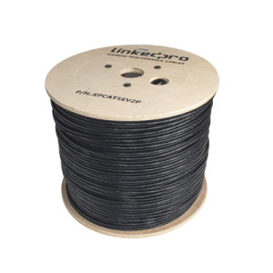 bobina de cable siamés cat5e cca + 2 cables gruesos (16 awg) para alimentar cámaras más lejos / 305m / instalación en exterior / uso industrial para climas extremos