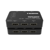 switch hdmi 5x1 | 18gbps | 4k@60hz | ycbcr 4:4:4 | hdr, dolby vision y hlg | soporte 3d | conmutación automática y manual | diseño compacto