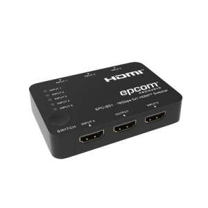 switch hdmi 5x1 | 18gbps | 4k@60hz | ycbcr 4:4:4 | hdr, dolby vision y hlg | soporte 3d | conmutación automática y manual | diseño compacto