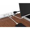 multicontacto con montaje para escritorio / carga rápida para 65 w / 2 x nema 5 15p / 3 x usb a (5v @3a) / 1 x usb c (65w)
