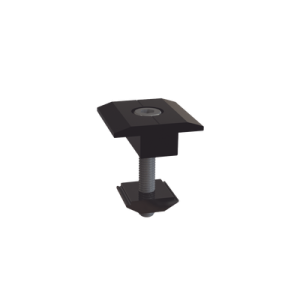 sujetador intermedio 30 mm para montaje de paneles solares en riel 5 y 8 con anodizado negro