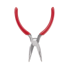 pinza punta curveada de 5” con mango forrado plástico.