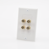 placa de pared | postes de unión tipo banana | conexión para 2 altavoces | fácil instalación | conectores chapados en oro