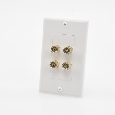placa de pared | postes de unión tipo banana | conexión para 2 altavoces | fácil instalación | conectores chapados en oro placa de pared | postes de unión tipo banana | conexión para 2 altavoces | fácil instalación | conectores chapados en oro