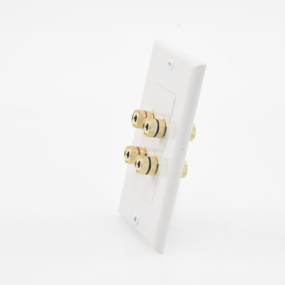 placa de pared | postes de unión tipo banana | conexión para 2 altavoces | fácil instalación | conectores chapados en oro placa de pared | postes de unión tipo banana | conexión para 2 altavoces | fácil instalación | conectores chapados en oro