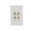 placa de pared | postes de unión tipo banana | conexión para 2 altavoces | fácil instalación | conectores chapados en oro