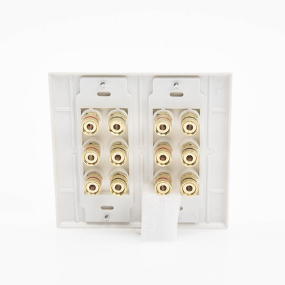 placa de pared | postes de unión tipo banana | conexión para 6 altavoces | fácil instalación | conectores chapados en oro placa de pared | postes de unión tipo banana | conexión para 6 altavoces | fácil instalación | conectores chapados en oro