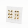 placa de pared | postes de unión tipo banana | conexión para 6 altavoces | fácil instalación | conectores chapados en oro