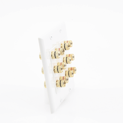 placa de pared | postes de unión tipo banana | conexión para 6 altavoces | fácil instalación | conectores chapados en oro placa de pared | postes de unión tipo banana | conexión para 6 altavoces | fácil instalación | conectores chapados en oro