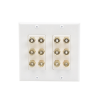 placa de pared | postes de unión tipo banana | conexión para 6 altavoces | fácil instalación | conectores chapados en oro