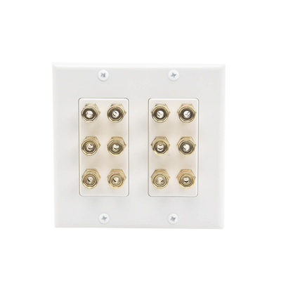 placa de pared | postes de unión tipo banana | conexión para 6 altavoces | fácil instalación | conectores chapados en oro placa de pared | postes de unión tipo banana | conexión para 6 altavoces | fácil instalación | conectores chapados en oro