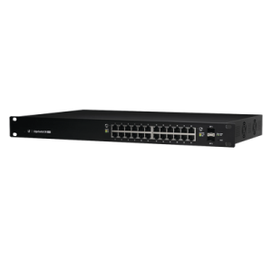 switch edgemax administrable de 24 puertos gigabit con poe+/poe pasivo 24v + 2 puertos sfp, 500 w