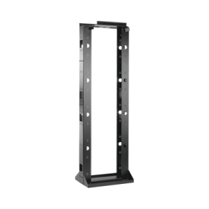 rack de 2 postes sísmico, estándar de 19 in, rieles numerados y roscados #12 24, fabricado en acero, 45 unidades de rack, color negro