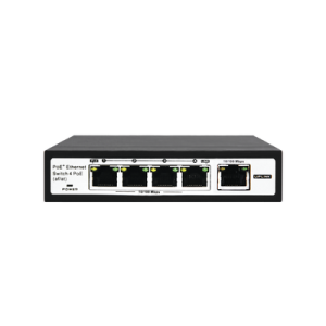 switch poe / 100 metros poe / 4 puertos 802.3af /at ( 60 w ) 10/100 mbps + 1 puerto uplink