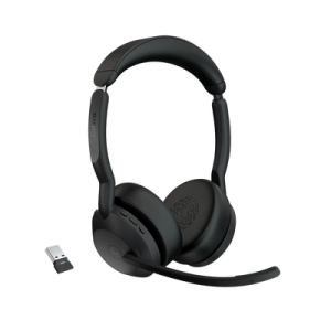 jabra evolve2 55, auricular stereo versión ms, dongle usb a con cancelación de ruido (25599 999 999)