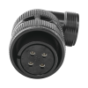 conector plug en Ángulo recto de 4 contactos hembra soldables para radio de locomotora.