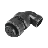 conector plug en Ángulo recto de 4 contactos hembra soldables para radio de locomotora.