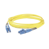 jumper de fibra optica monomodo 9/125 os2, lc lc duplex, lszh, color amarillo, 3 metros