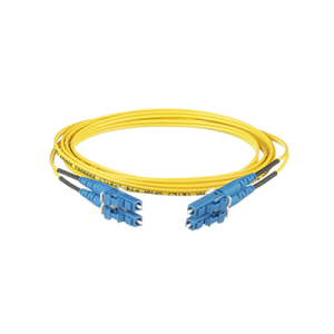 jumper de fibra optica monomodo 9/125 os2, lc lc duplex, ofnr (riser), color amarillo, 3 metros