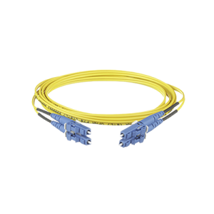 jumper de fibra optica monomodo 9/125 os2, lc lc duplex, ofnr (riser), color amarillo, 4 metros