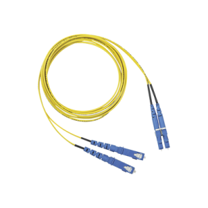 jumper de fibra optica monomodo 9/125 os2, lc sc duplex, ofnr (riser), color amarillo, 1 metro