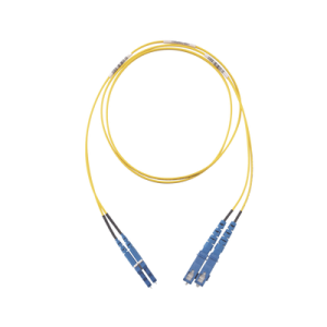 jumper de fibra optica monomodo 9/125 os2, lc sc duplex, ofnr (riser), color amarillo, 5 metros