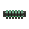 placa acopladora de fibra optica fap, con 12 conectores sc/apc (12 fibras), para fibra monomodo os1/os2, color verde