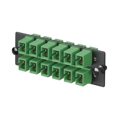 placa acopladora de fibra optica fap, con 12 conectores sc/apc (12 fibras), para fibra monomodo os1/os2, color verde placa acopladora de fibra optica fap, con 12 conectores sc/apc (12 fibras), para fibra monomodo os1/os2, color verde
