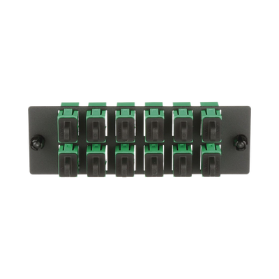placa acopladora de fibra optica fap, con 12 conectores sc/apc (12 fibras), para fibra monomodo os1/os2, color verde placa acopladora de fibra optica fap, con 12 conectores sc/apc (12 fibras), para fibra monomodo os1/os2, color verde