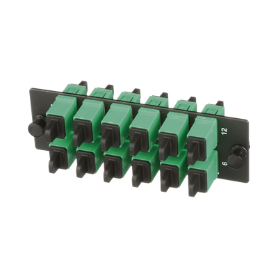 placa acopladora de fibra optica fap, con 12 conectores sc/apc (12 fibras), para fibra monomodo os1/os2, color verde placa acopladora de fibra optica fap, con 12 conectores sc/apc (12 fibras), para fibra monomodo os1/os2, color verde
